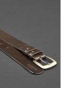 Фото Мужской кожаный узкий ремень 33 мм Коричневый бронза (BN-BELT-3-flint)