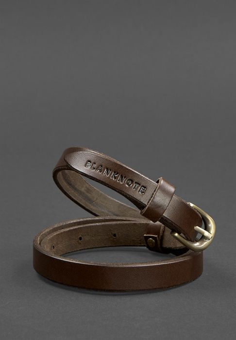 Фото Жіночий шкіряний вузький ремінь 15 мм Коричневий