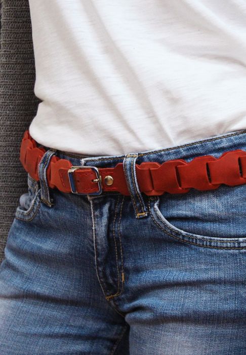 Фото Жіночий бохо-ремінь Корал - червоний