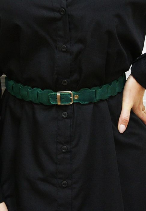 Фото Жіночий бохо-ремінь Смарагд - зелений