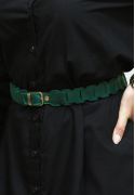 Фото Женский кожаный бохо-ремень зеленый