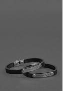 Фото Женский кожаный браслет - лента черный