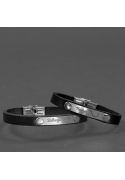 Фото Женский кожаный браслет - лента черный