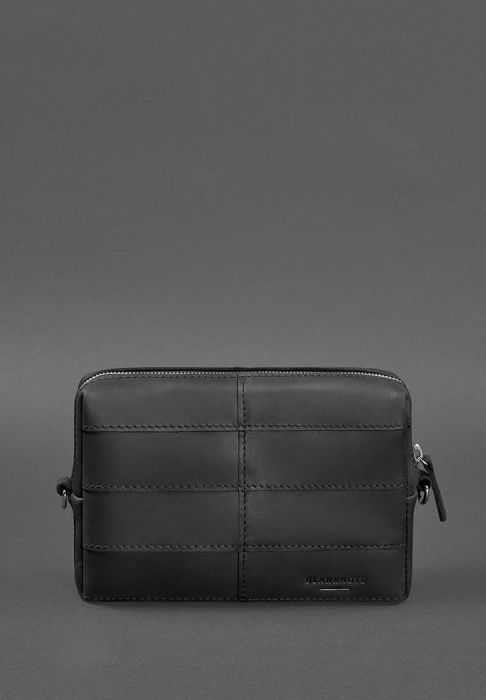 Фото Шкіряна косметичка-несесер 3.1 Чорна Crazy Horse