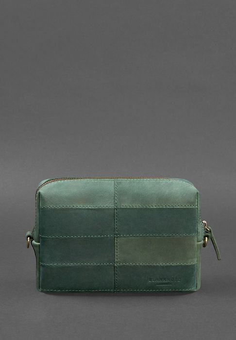 Фото Шкіряна косметичка-несесер 3.1 Зелена Crazy Horse