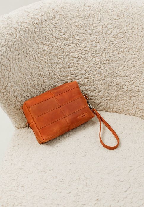 Кожаная косметичка-несессер 3.1 Светло-коричневая Crazy Horse