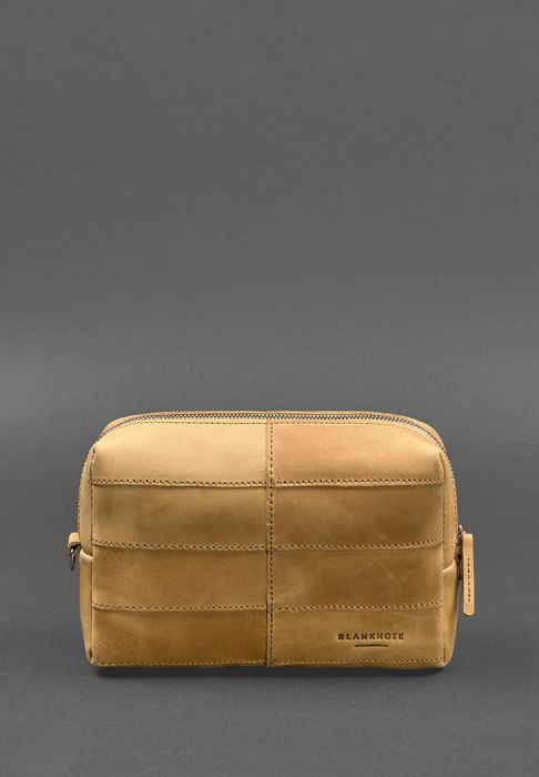 Кожаная косметичка-несессер 3.1 Желтый Crazy Horse