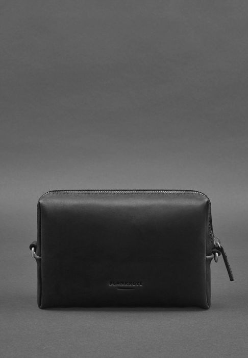 Фото Кожаная косметичка-несессер 3.0 Черная Crazy Horse