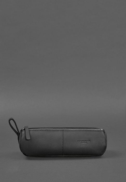 Фото Кожаный пенал-несессер (футляр для очков) 4.0 Черный Crazy Horse