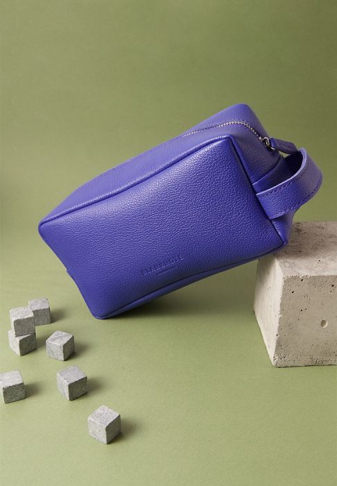 Шкіряна косметичка-несесер 6.0 фіолетовий флотар - фото