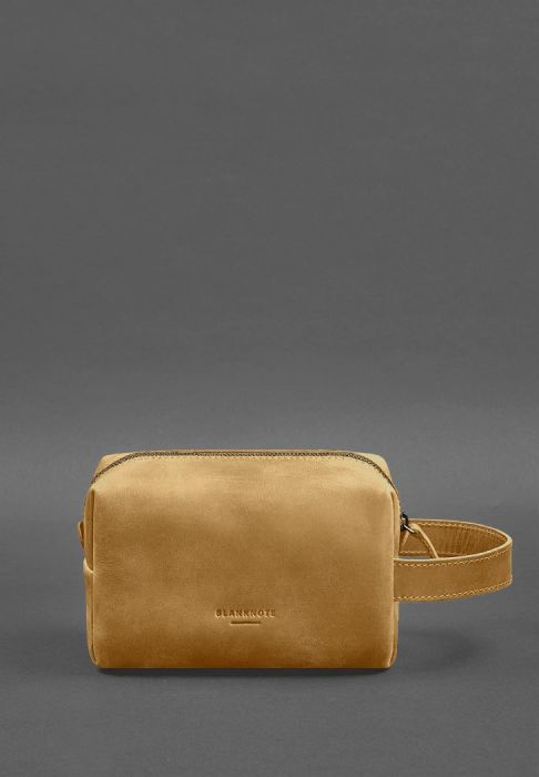 Кожаная косметичка-несессер 5.0 Желтый Crazy Horse (BN-CB-5-ylw-kr) фото