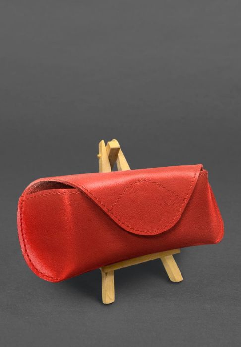 Фото Шкіряний чохол для окулярів з клапаном на магніті Червоний Краст (BN-GC-24-red)