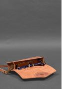 Фото Кожаная сумка-футляр для очков (мини-сумка) светло-коричневая Crazy Horse (BN-GC-26-k-kr)