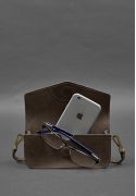 Фото Кожаная сумка-футляр для очков (мини-сумка) темно-коричневый Crazy Horse (BN-GC-26-o)