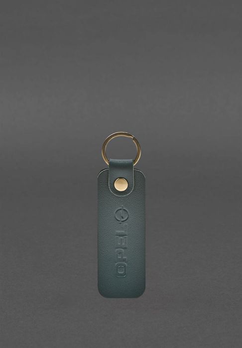 Кожаный брелок для Авто Opel зеленый краст