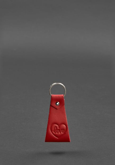 Фото Шкіряний червоний брелок-петля