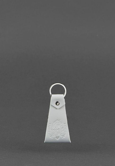 Фото Кожаный серый брелок-петля