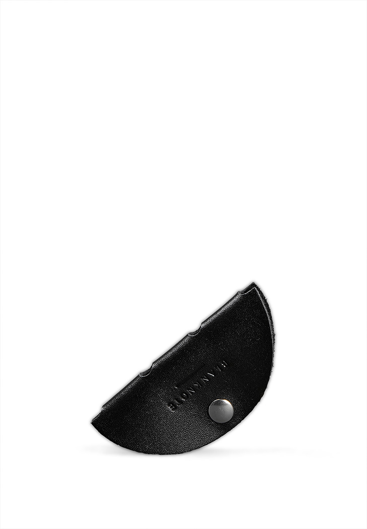 Фото Кожаный холдер для наушников угольно-черный