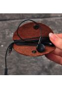 Фото Кожаный холдер для наушников и проводов светло-коричневый