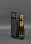 Фото Чехол для вина 1.0 из фетра с кожаными вставками черный Краст (BN-WC-1-g)