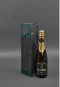 Фото Чехол для вина 1.0 из фетра с кожаными вставками зеленый Краст (BN-WC-1-malachite)
