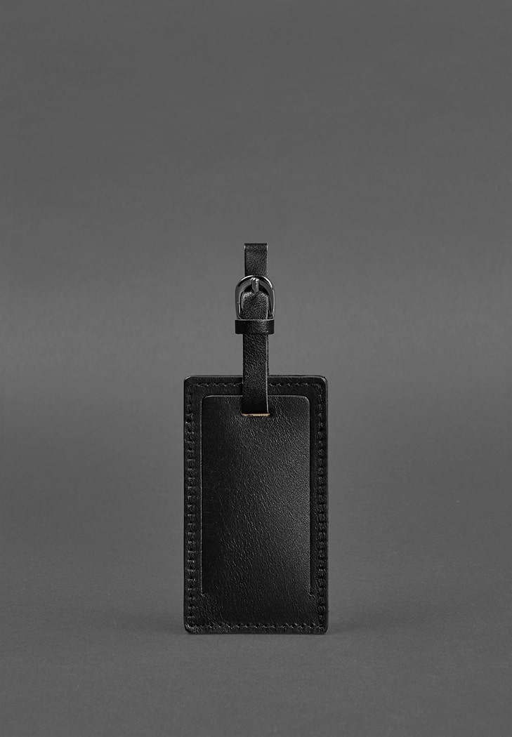 Фото Кожаная бирка для багажа 3.0 черная Краст