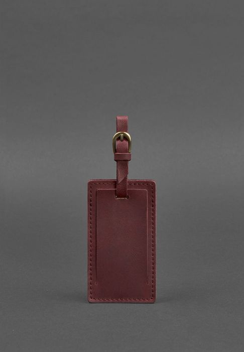 Фото Кожаная бирка для багажа 3.0 Бордовая Crazy Horse