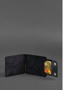 Фото Мужское кожаное портмоне черное 10.0 зажим для денег Crazy Horse
