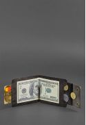 Фото Чоловіче шкіряне портмоне темно-коричневе 10.0 затиск для грошей Crazy Horse