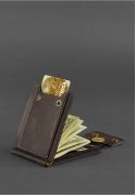 Фото Мужское кожаное портмоне темно-коричневое 10.0 зажим для денег Crazy Horse