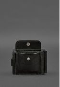 Фото Кожаное портмоне 13.1 зажим с хлястиком черный краст (BN-PM-13-1-g)