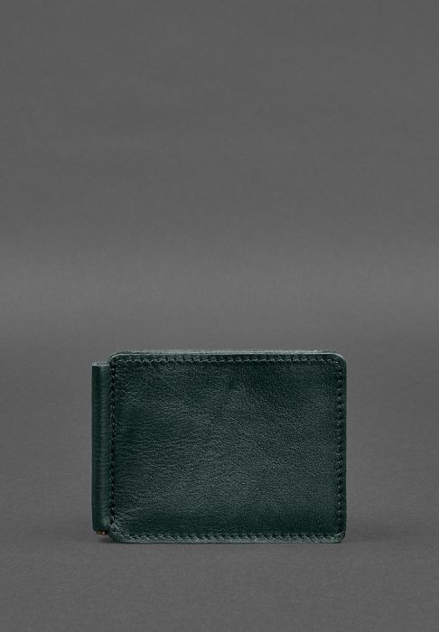 Кожаное портмоне 13.0 зажим зеленый краст