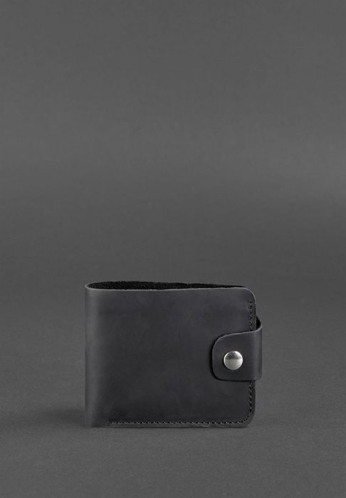 Кожаное портмоне 4.3 черное Crazy Horse