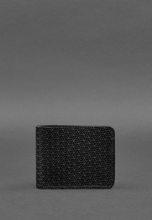 Фото Кожаное портмоне 4.4 (с зажимом) черный Crazy Horse карбон (BN-PM-4-4-g-kr-karbon)