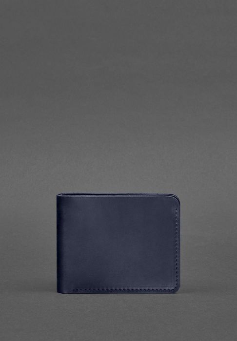 Фото Кожаное портмоне 4.4 (с зажимом) синий краст (BN-PM-4-4-navy-blue)