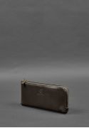 Фото Кожаное портмоне-купюрник на молнии 14.0 темно-коричневое (BN-PM-14-choko)