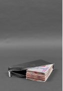 Фото Кожаное портмоне-купюрний на молнии 14.0 Черное (BN-PM-14-g)