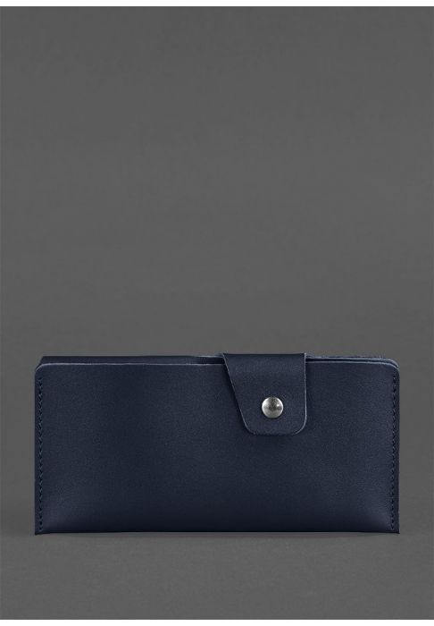 Кожаное портмоне-купюрник 8.0 темно-синее