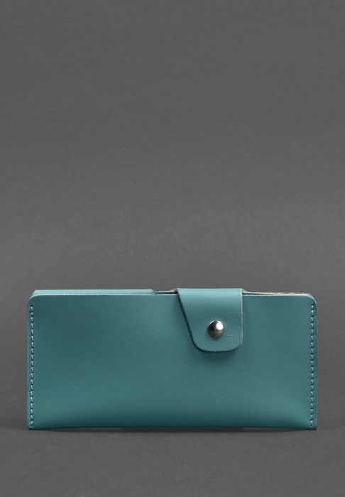 Женское кожаное портмоне-купюрник 8.0 бирюзовое