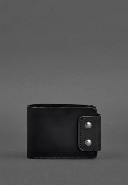 Мужское кожаное портмоне Zeus 9.0 черное Crazy Horse