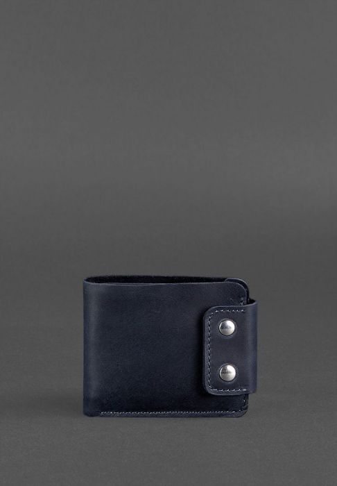 Чоловіче шкіряне портмоне Zeus 9.0 синє Crazy Horse