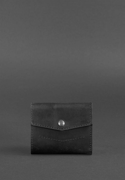 Кожаный кошелек 2.1 черный Crazy Horse