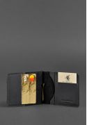 Фото Мужское кожаное портмоне черное 1.0 зажим для денег Crazy Horse