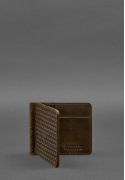 Фото Мужское кожаное портмоне темно-коричневое 1.0 зажим для денег Карбон