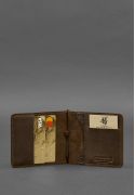 Фото Мужское кожаное портмоне темно-коричневое 1.0 зажим для денег Карбон