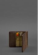 Фото Мужское кожаное портмоне темно-коричневое 1.0 зажим для денег