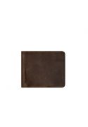 Фото Мужское кожаное портмоне темно-коричневое 1.0 зажим для денег