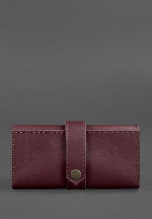 Кожаное женское портмоне 3.0 бордовое Krast