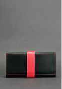 Фото Кожаное женское портмоне 3.0 черное с красным