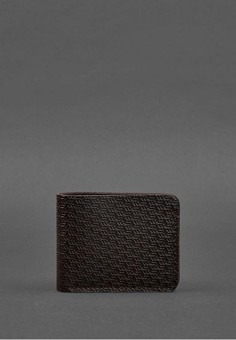 Мужское кожаное портмоне 4.1 (4 кармана) коричневое Карбон